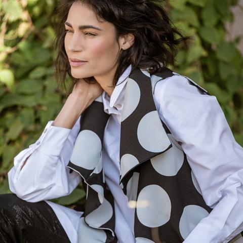 Black & White Dot Print Dress For women